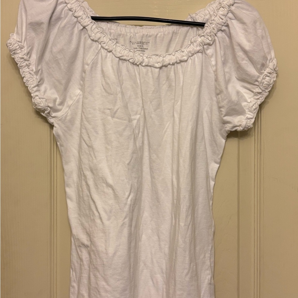 Philosophy White Ruffled Blouse